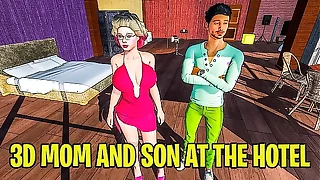 3D stepMom And stepSon At The Tourist house Room